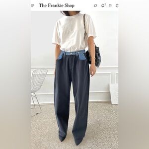 The Frankie Shop Hayla Contrast Denim Pants - Black/Blue